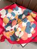 Low-key luxury womens headscarf is a must-have for spring and summer Imitation silk printed square scarf is fashionable 2024