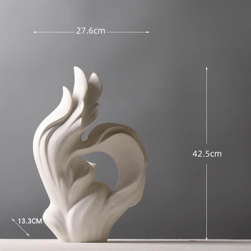 Artesanía Cerámica Adornos de Arte Abstracto Alas Cinta Figuras Decorativas Hechas a Mano Accesorios de Decoración para el Hogar