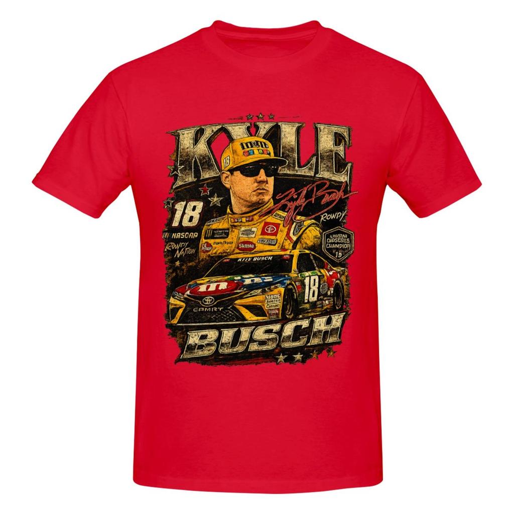 Kyle Busch 18 Racing Rowdy Rip Trending T Shirts Graphic Y2k Gifts Quality Unisex Wounisex Tshirt Tops