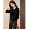 D.F.DEAR Women's Minimalist Crew Neck Knit Cardigan