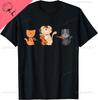 Cats Playing Violin Cello Cat Lover Violinist Cello Player TShirt Kawayi Couple Cotton Unisex Summer Streetwear Tops Camisas