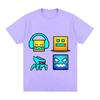 Angry Geometry Dash T-shirt Cute Cartoon T-shirt Girls' and Boys' Casual Polyester Short Sleeve Tops Children's Birthday Gift