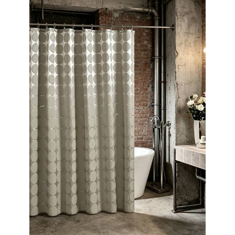 Waterproof Bathroom Shower Curtain Set With Dot Pattern For Home Use
