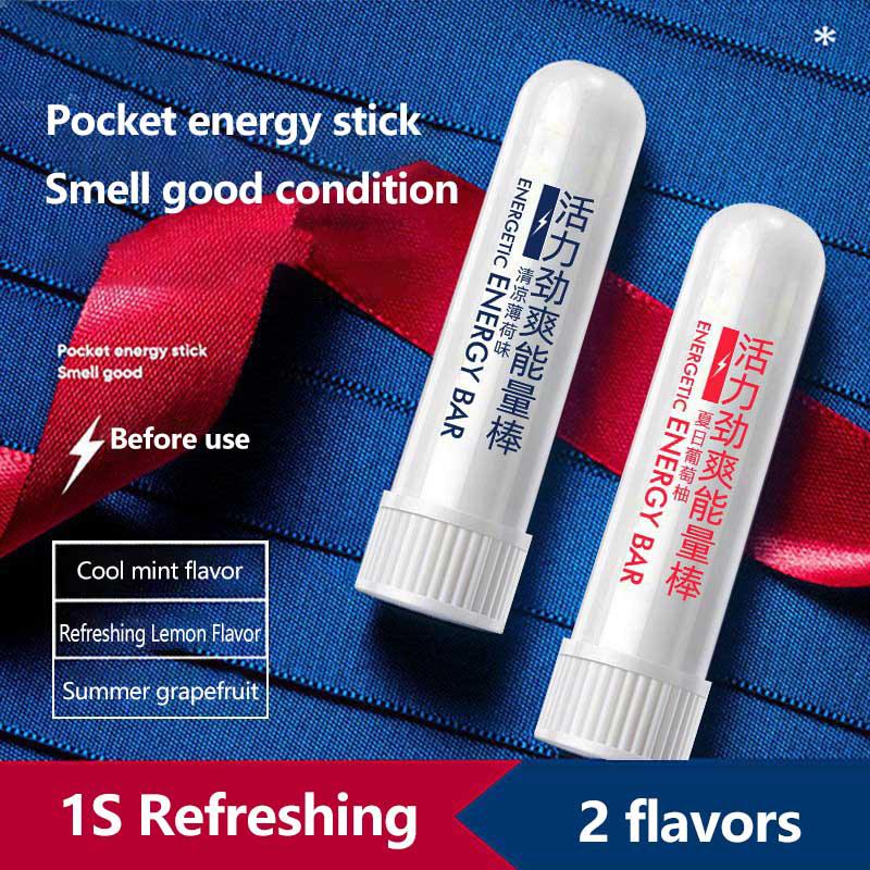 5Pcs Mints/Grapefruit Energy Stick Nasal Aspiration Mint Nose Breathing Stick Aromatherapy Nasal Inhaler Energy Vapors Stick