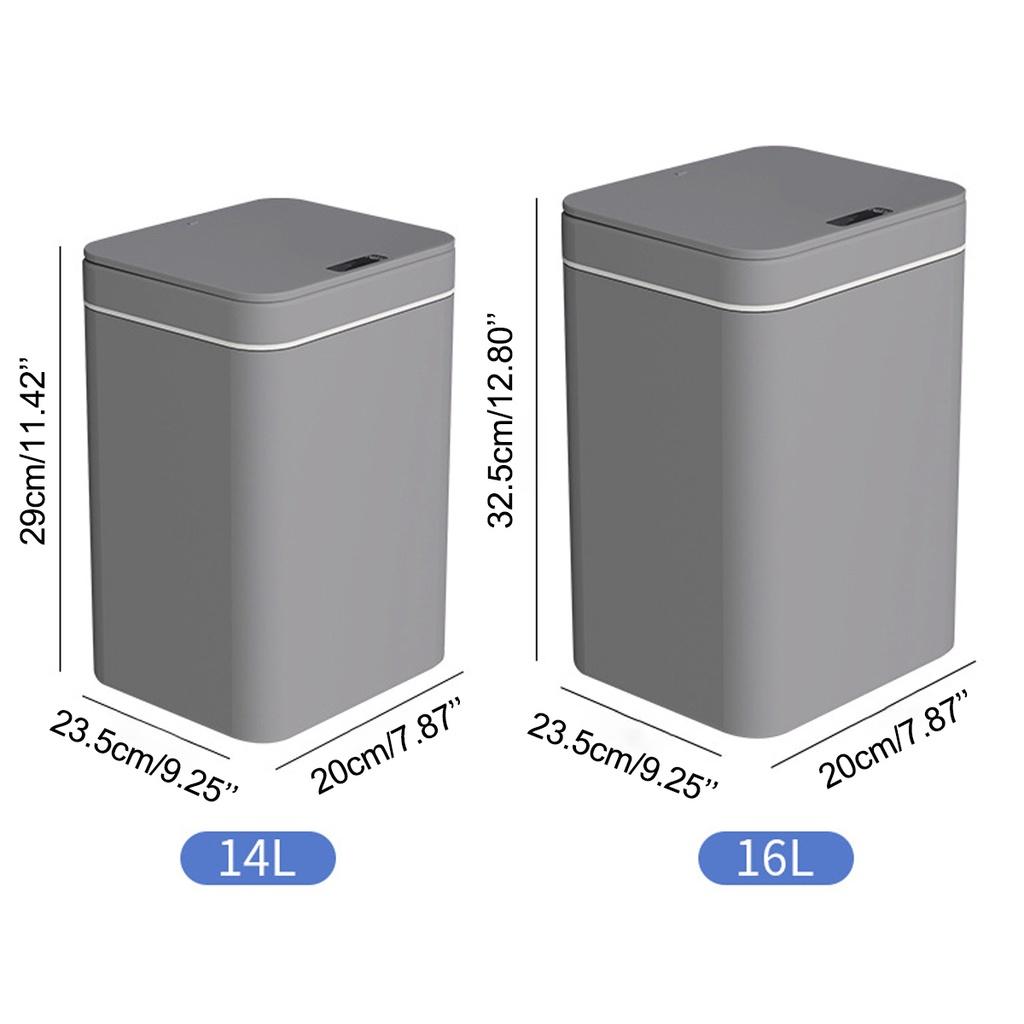 14L/16L Smart Induction Trash Can with LED Light Automatic Dustbin Bin for Kitchen Sensor Intelligent Electric Garbage Storage Bucket