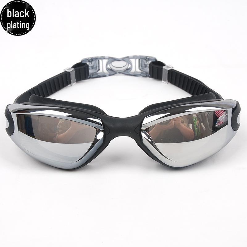 High-Definition Anti-Fog Electroplated Swimming Goggles with Silicone Straps