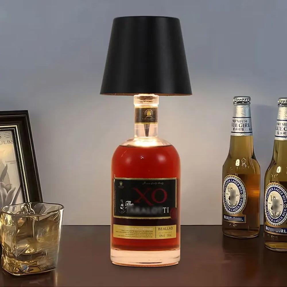 Wireless Wine Bottle Lamp Type-C Charging Touch Control Wine Bottle Light Dimming LED Table Lamp Bar Cafe Atmosphere Night Light
