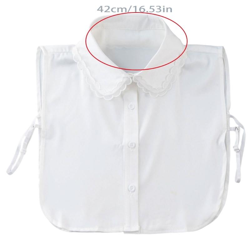 Detachable Collar Button Removable Simple Shirt Style Half Shirt Blouse for Quick Outfit Changes Various Occasion