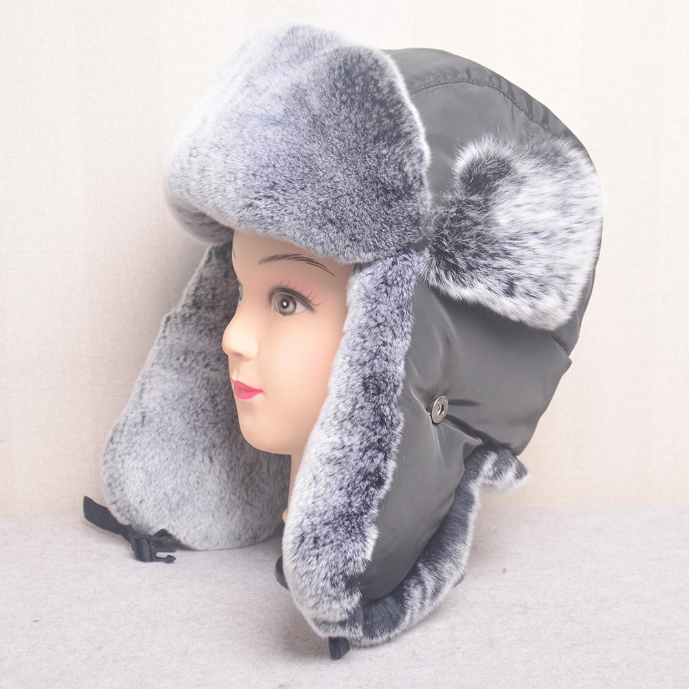 Hot Sale Fashion Women Real Fur Cap Winter Bomber Hat For Lady Real Rabbit Fur Russian Hat Ushanka Thick Warm Cap With Ear Flaps