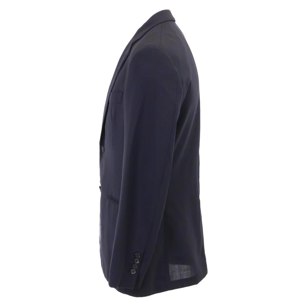 Hermes [Ausgezeichneter Zustand/Inland autorisiert] G19821 Check Wolle Maßjacke Jacke 48 Marine x Khaki Gebraucht