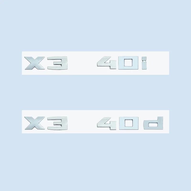 ABS Chrome Black 2.6cm M X3M40i X3M40d M40i M40d X3 NumbersABS Emblem for BMW X3 SeriesF25 G08 G45 Car Trunk Badge Logo Sticker