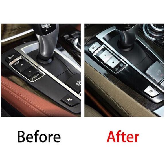 For BMW 7 Series Silver Aluminum 09-15 Trim Console Gear Shift Side Button Cover