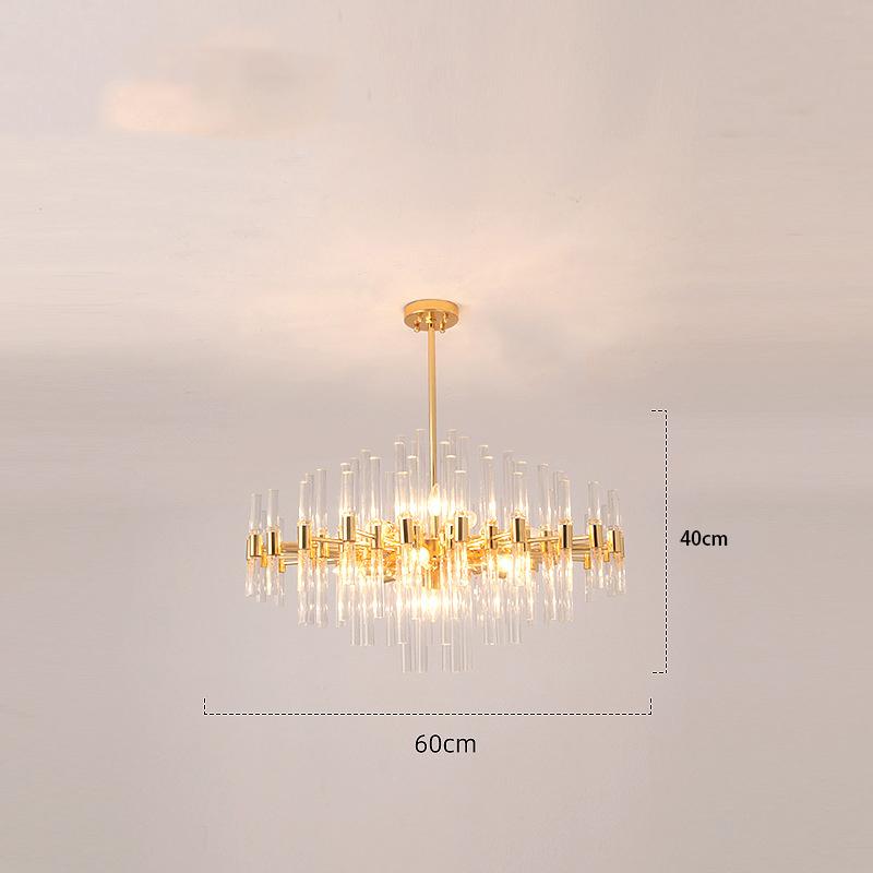 

Современные светодиодные люстры с хрустальным стержнем, круглые люстры для столовой, гостиной, спальни, золотистое внутреннее освещение, подвесные светильники Warm White
