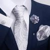 Brown Paisley Men's Tie, Pocket Square, Cufflinks & Boutonniere Set for Business Formal Wear.
