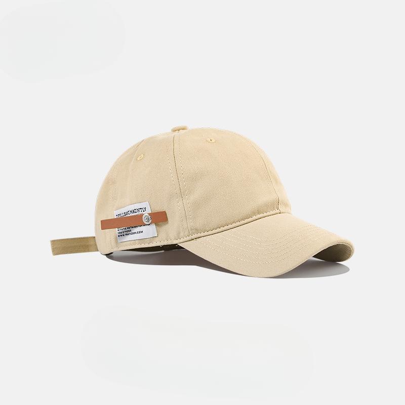Retro Versatile English Small Leather Baseball Cap Women Casual Versatile Baseball Cap Men Soft Top Cuckold Simple