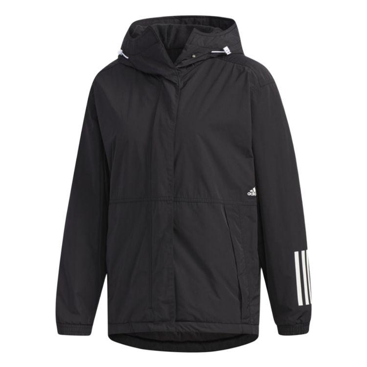 Adidas W S2S Mid Jacket Hooded Casual Loose Comfortable Windproof Long Sleeve Women Jacket Black EH8619