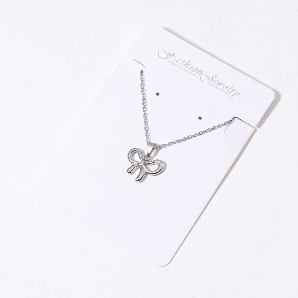 Princess on the Run Titanium Steel Bow Necklace – Durable, Fade-Resistant Stainless Steel Pendant Clavicle Chain for Women