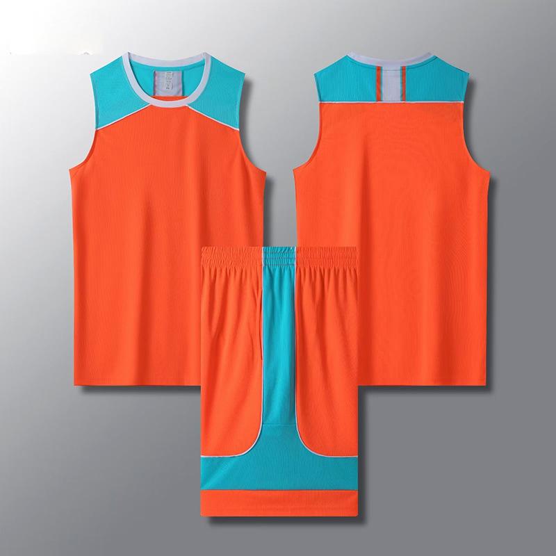 

Basketball Suit Men S Adult Children S Training Suit Training Camp Youth Summer Game Jersey 6XL помаранчевий