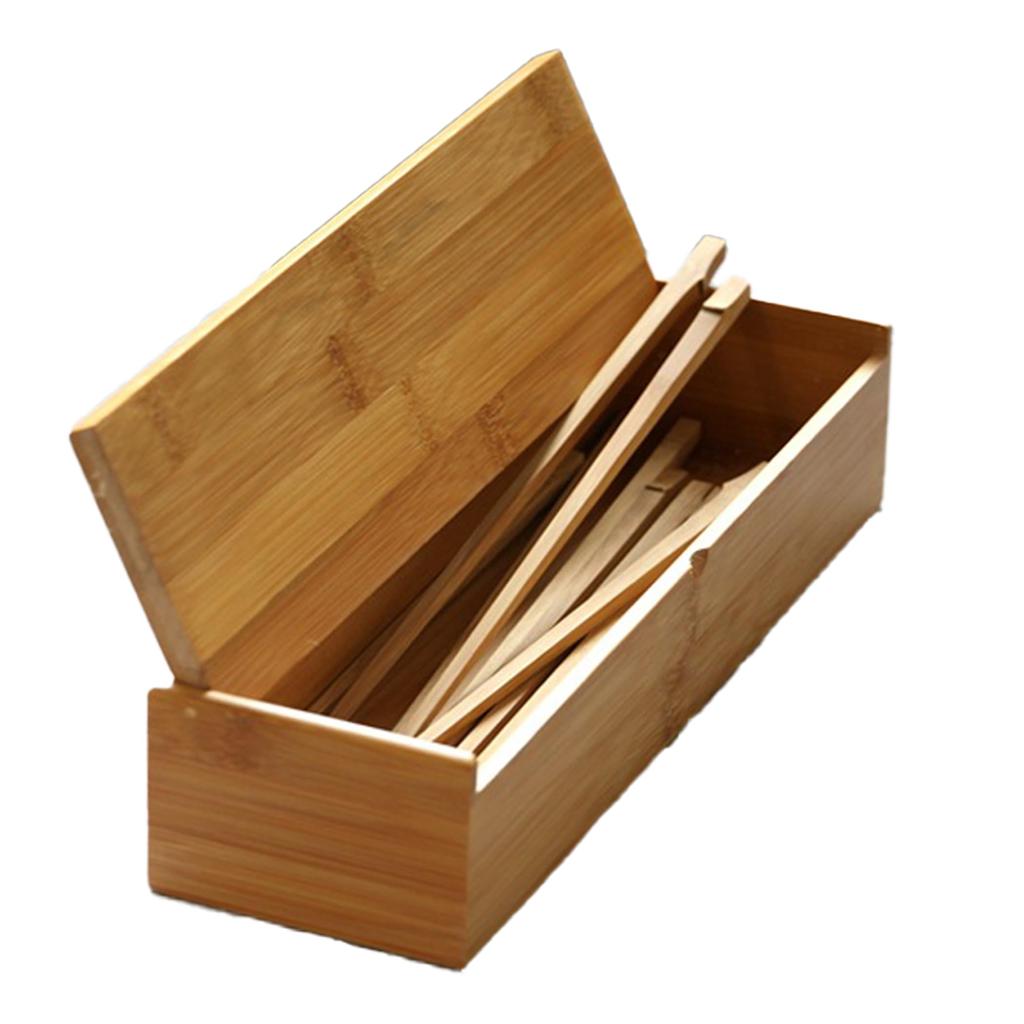 Felimoa Bamboo Cutlery with for Ideal for Shops and Restaurants Case, 30x9cm, Lid, Chopsticks,