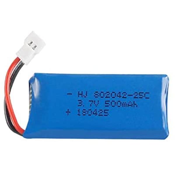 Rechargeable LiPo Battery 3.7V 500mAh for RC Drones for HUBSAN X4 H107L H107C H107D, V252, JXD 385 | Blue | 42x20x8 mm – 13g