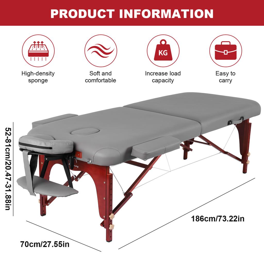 Massage Portable Stretchers with Headrest Height Adjustable Stretcher Luxury Comfortable Spa Bed Folding Table Aesthetic Salon F