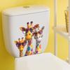 Cool Giraffe with Sunglasses Toilet Seat Sticker Bathroom Decor Removable Waterproof Decal