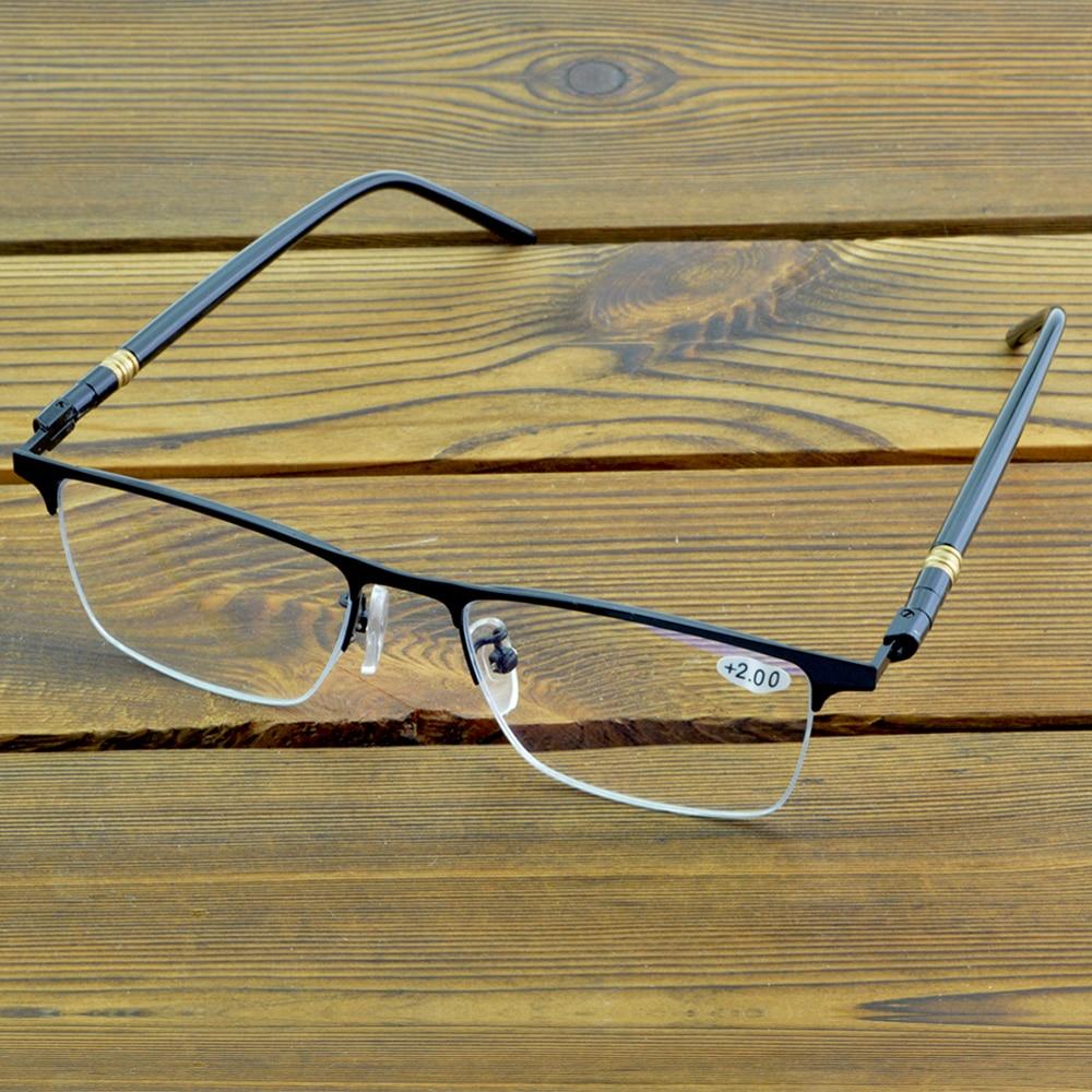 

Telescopic Temples Rectangle Half-rim Progressive Multifocal Reading Glasses +0.75 To +4 See Near and Far +4 чорний