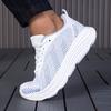 Breathable Mesh Women Running Shoes Men's Lightweight Knitted Sneakers Lace-up Thick Sole Casual Trainers for Jogging Fitness