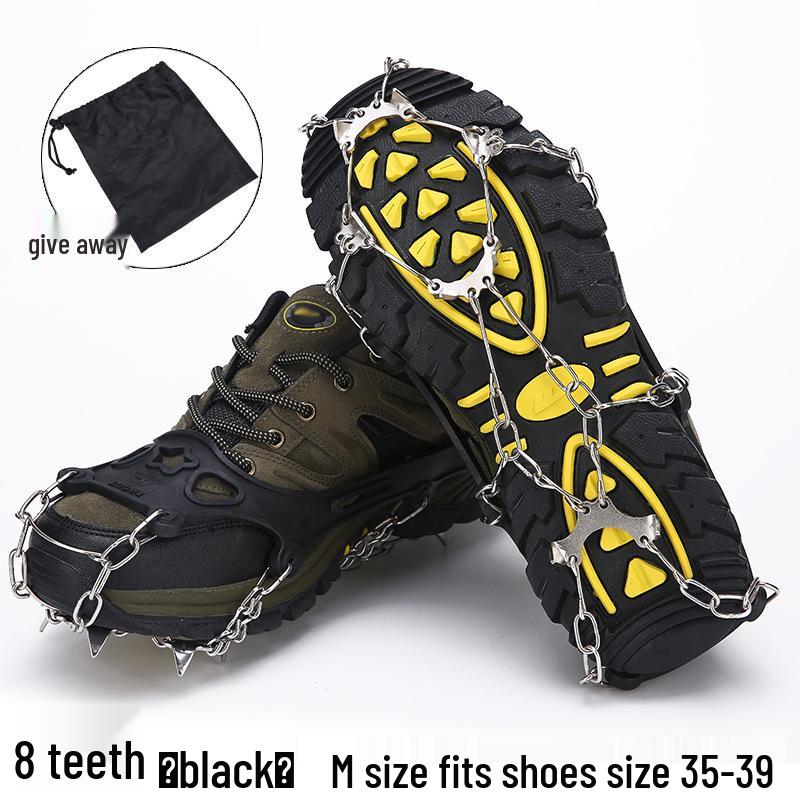 Gheare de gheață antiderapante: Ghețari cu 8 dinți pentru bărbați și femei, pantofi de drumeție pentru exterior
