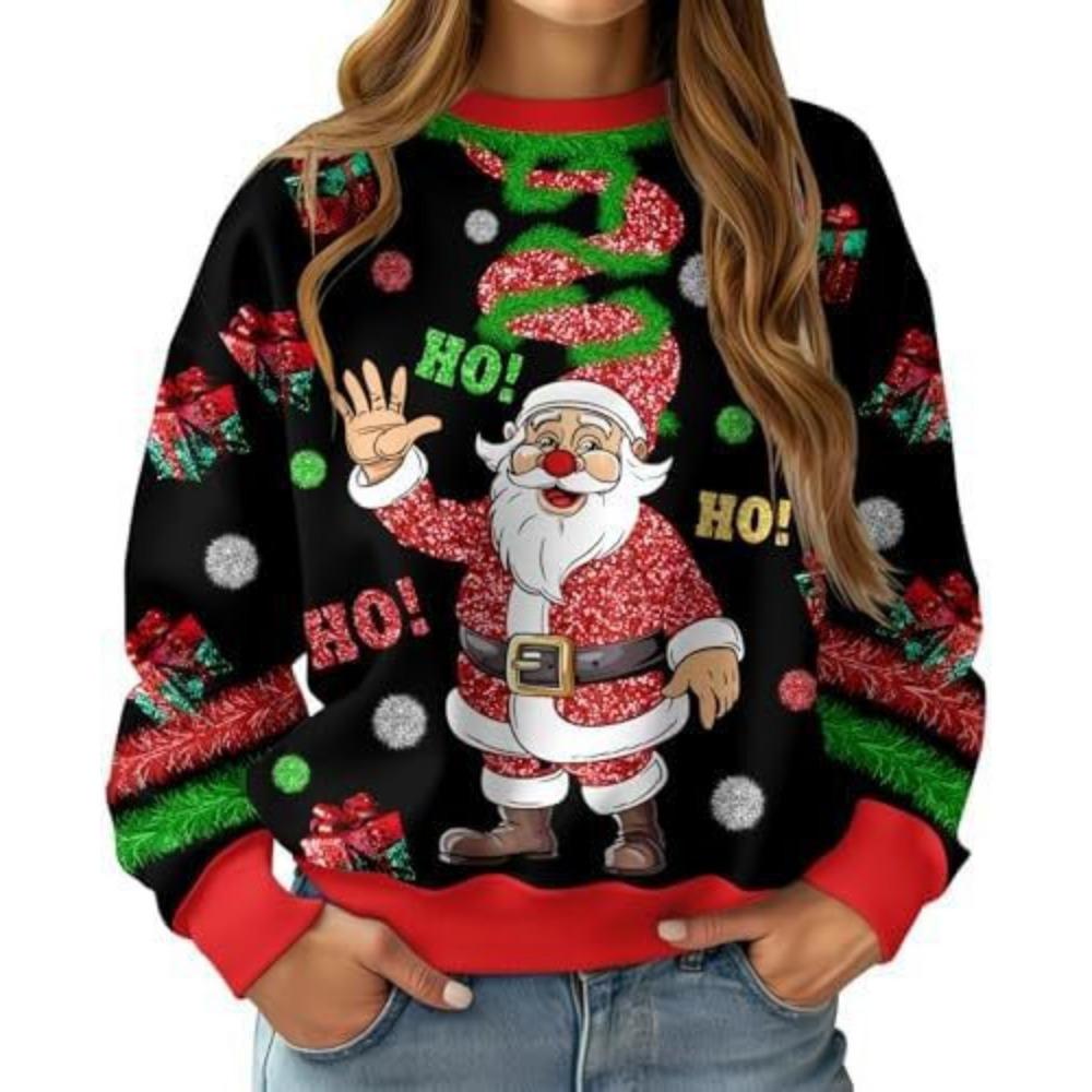 

Новые рождественские свитшоты с 3D-принтом оленя для женщин, осенние регланы с длинным рукавом, худи Y2k, пуловер, топы в стиле Харадзюку, женская одежда XL
