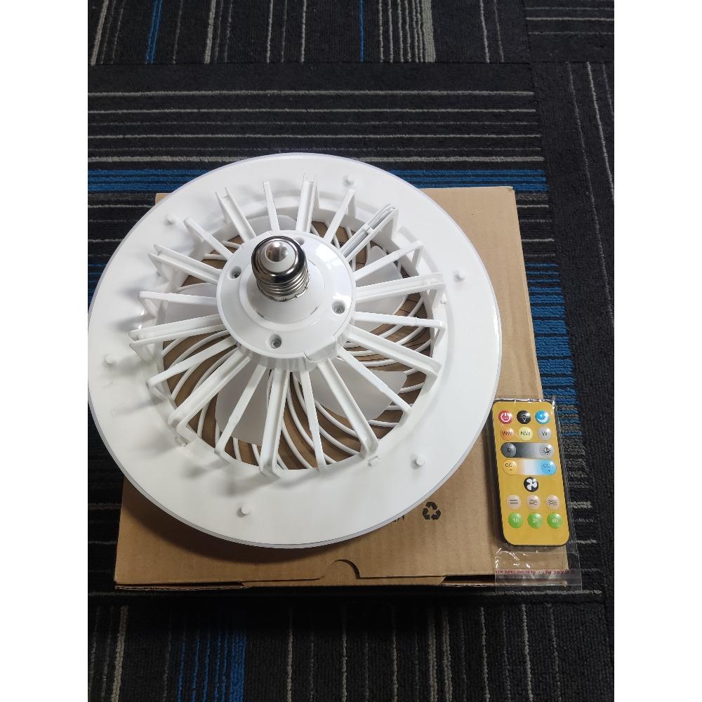 E27 Screw Fan Light Intelligent Remote Control Silent Ceiling Fan Lighting Living Room Study Bedroom Indoor Led Fan