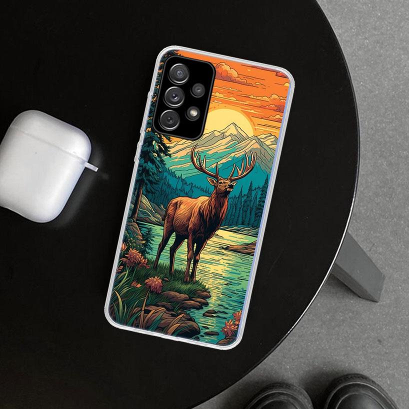 Deer Hunting Camo Phone Case for Samsung Galaxy A17 A16 A26 A36 A56 A57 A37 A15 A25 A35 A55 A14 A24 A34 A54 A13 A23 A33 A53 Gala