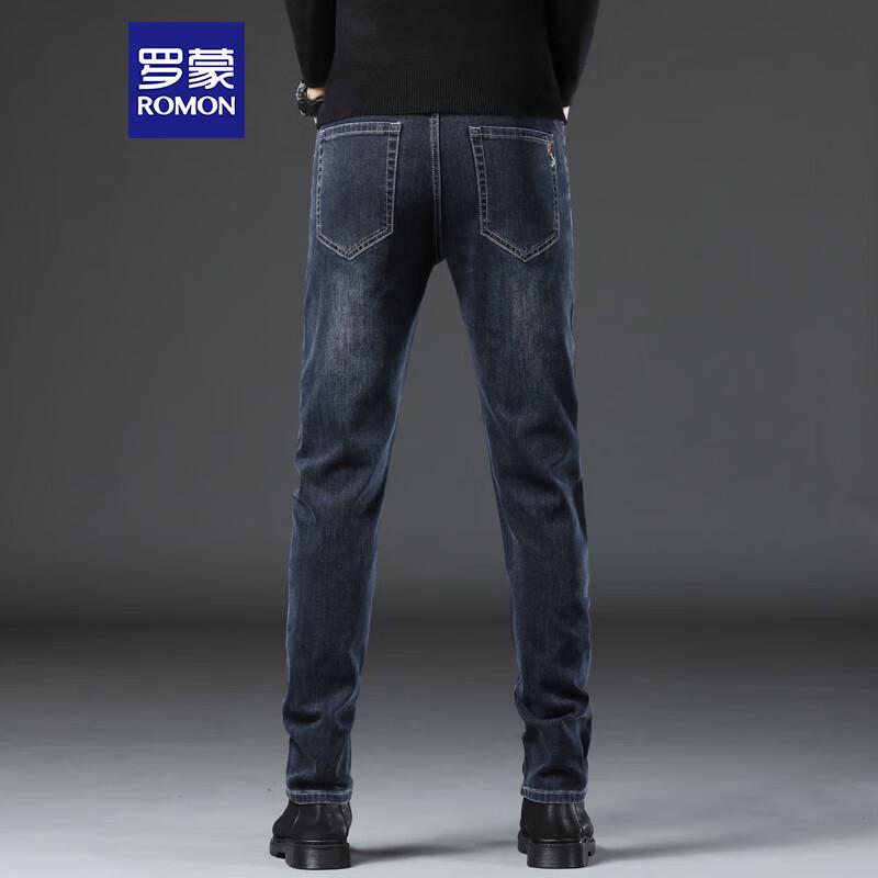 ROMON Men's 9018 Stretch Business Casual Straight Fit Jeans