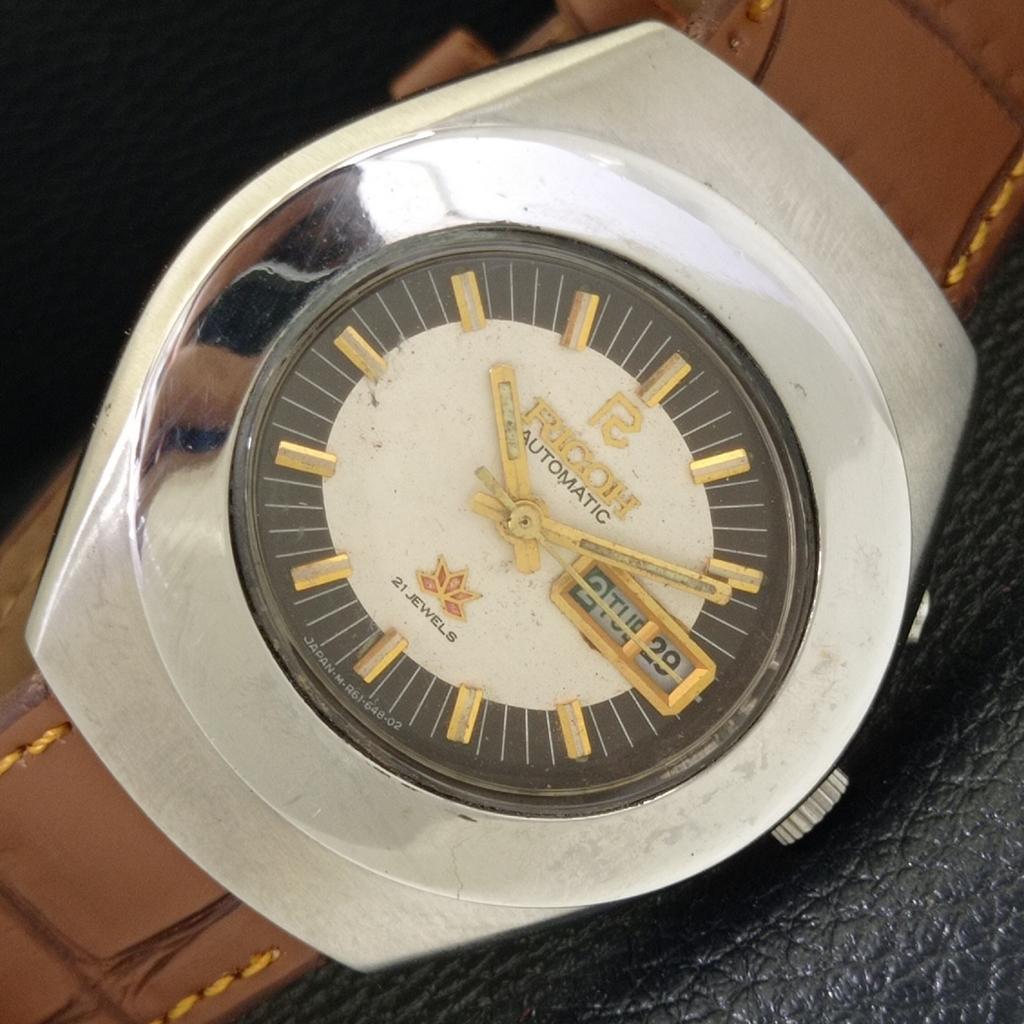 

RARE VINTAGE RICOH R31 AUTOMATIC JAPAN MENS ORIGINAL DIAL WATCH a703566-1 R213d-a703566