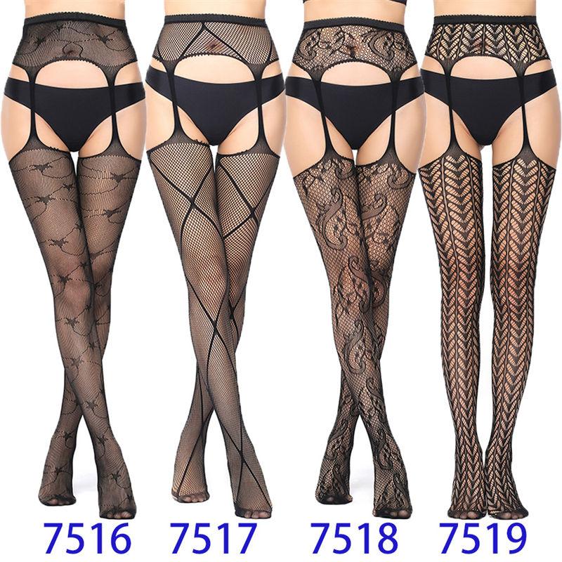 Sexy Suspenders Mesh Stockings Fishnet Eye Women's Bottoming Pantyhose