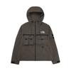 Logo Mountain Outdoor Work Jacket With Hood Long Sleeve Men Jackets Brown NJ3LR02K