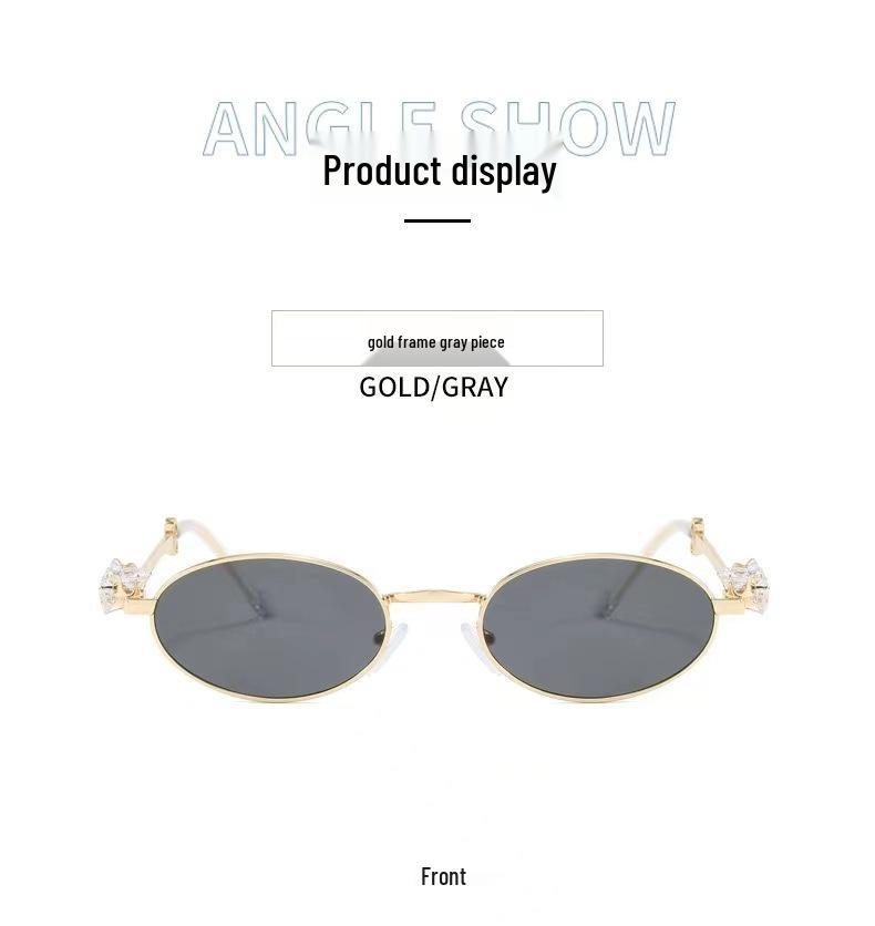 Vintage Y2K Style Rhinestone Fashion Sunglasses with Anti-Blue Light Protection