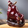 Ceramic Color-Changing Bull Tea Pet – Animal Ornament for Car, Office & Home Decor