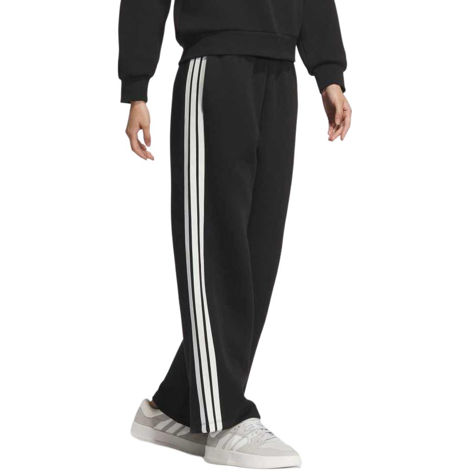 adidas AW24 Sports Lifestyle Series Striped Comfortable Skin-Friendly Knitted Sports Pants Women Pants Black JZ1642