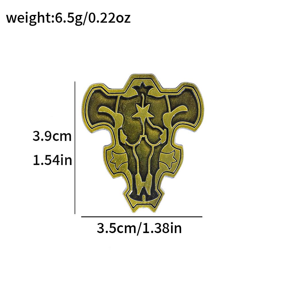 Японский мультфильм Черный клевер металлическая значок логотип группы Черный бык сплав брошь значок