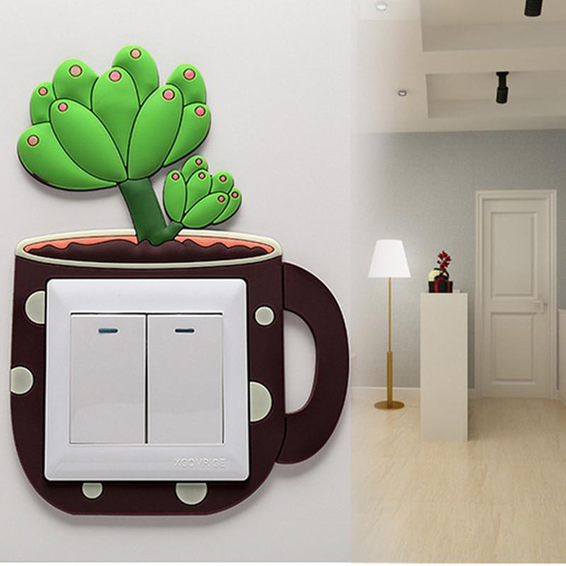 Cartoon Fluorescent Switch Sticker Cover Room Decor Moon Stars Sticker Switch Sticker Luminous Switch Outlet Affiche Decoration