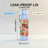 1PC Heart Floral Patchwork Quilt Print 750ml Color Plastic Sports Water Bottle Leakproof Flip Straw Lid Suitable for Sports Office Home Use