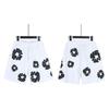 Men Women Streetwear Oversized Denim Shorts With Cotton Puff Floral Print Loose Fit Short Pants