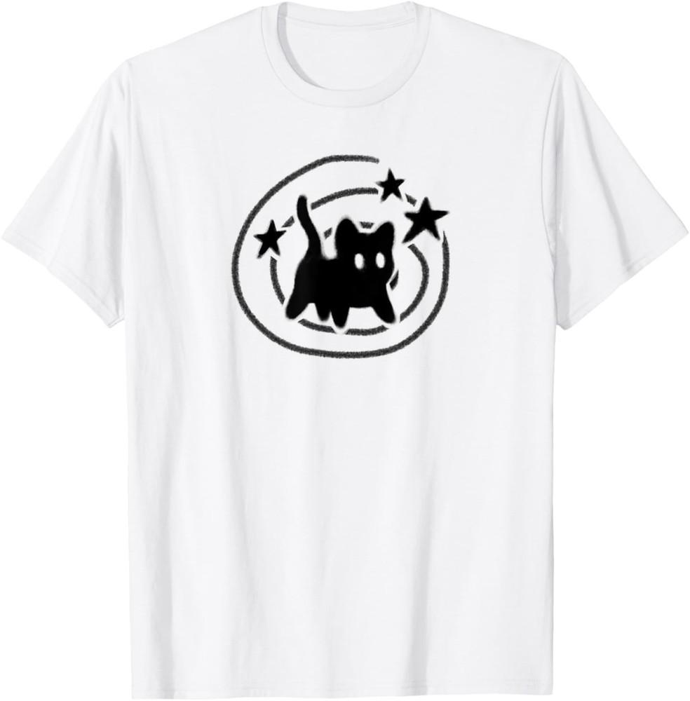 

Y2K 90s Scary Cat Tomcat is Scared under Starry Tail T-Shirt 4XL
