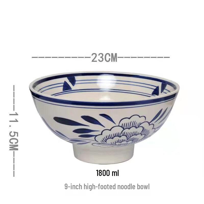 Guanzhong Style Ceramic Lotus Noodle Bowl