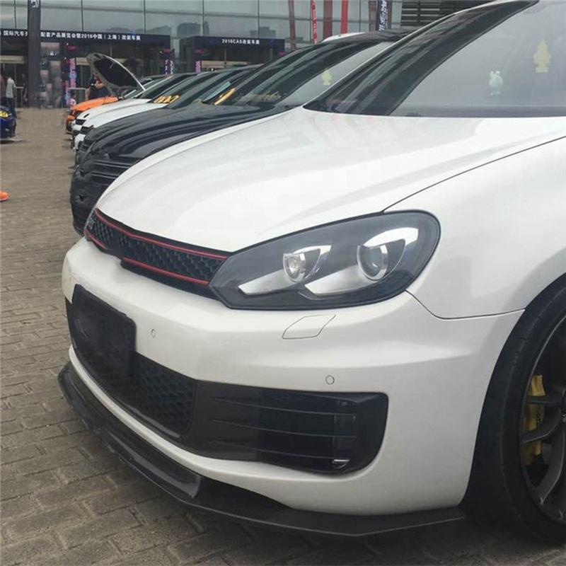 2 Pcs Front Bumper Grille Hoods Eyebrow Eye Wind Knife Cover Trim Fog Light Grille For Golf 6 MK6 VI GTI R R20