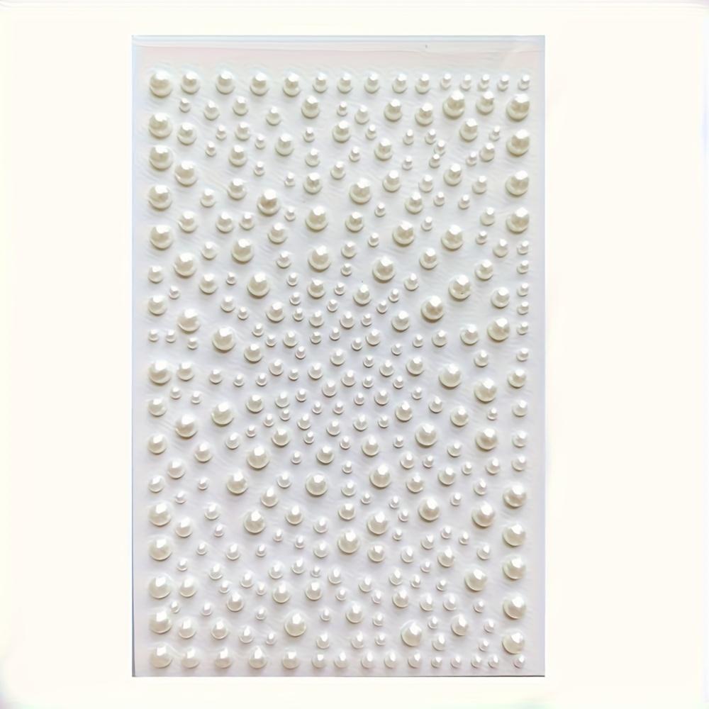 Multifunctional Self-Adhesive White Simulation Pearl Stickers, Flat Back Perfect for Makeup, Nail Art, DIY Crafts And Home Decor