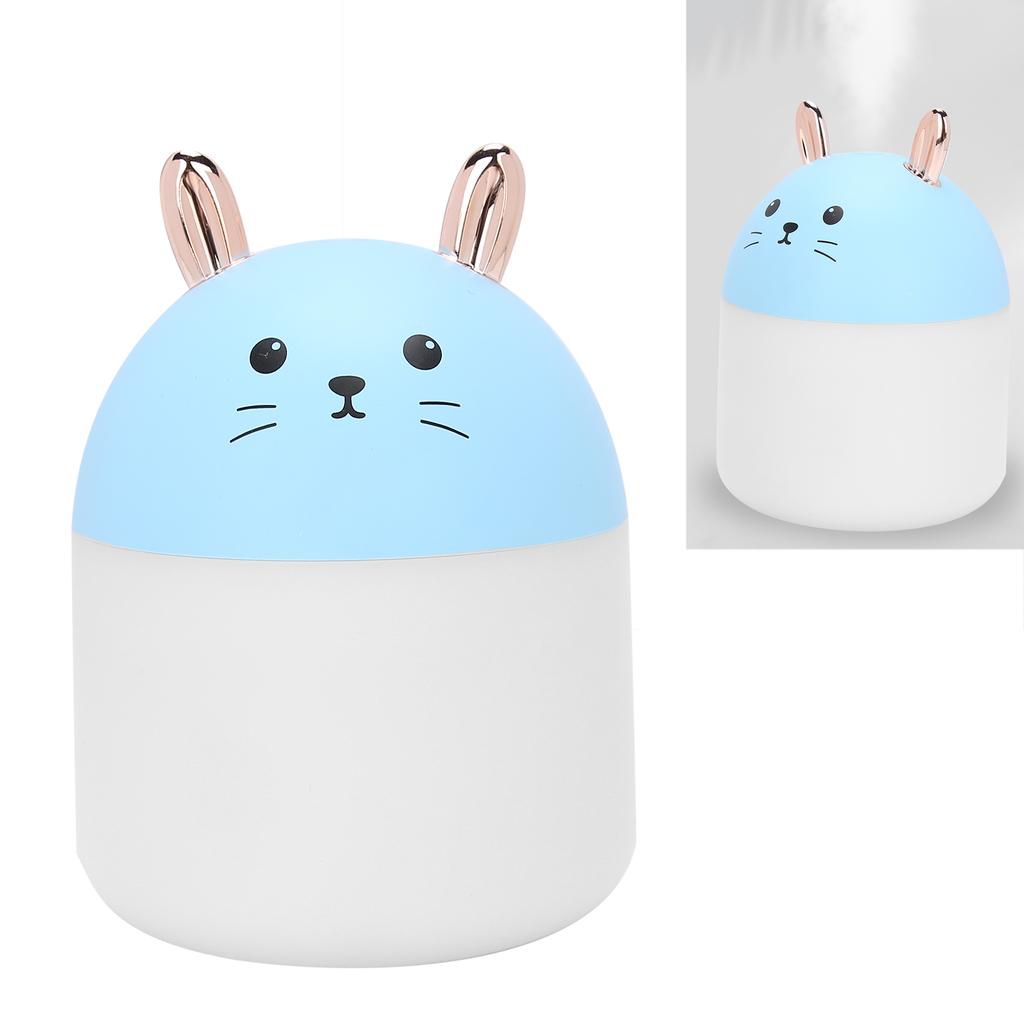 Cartoon Cat Modeling Humidifier Aromatherapy Diffuser with Colorful Light for Home Office Blue