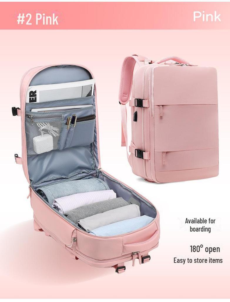 Girls' Large Capacity Waterproof Backpack with Dry/Wet Separation, Ideal for Cross-Border Travel and School.