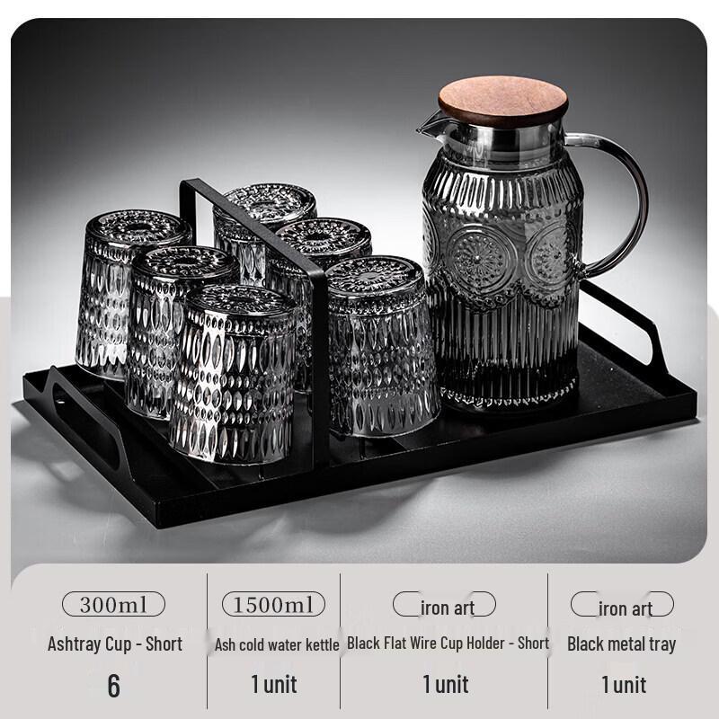 Qiwei Embossed Glass Drinkware Set